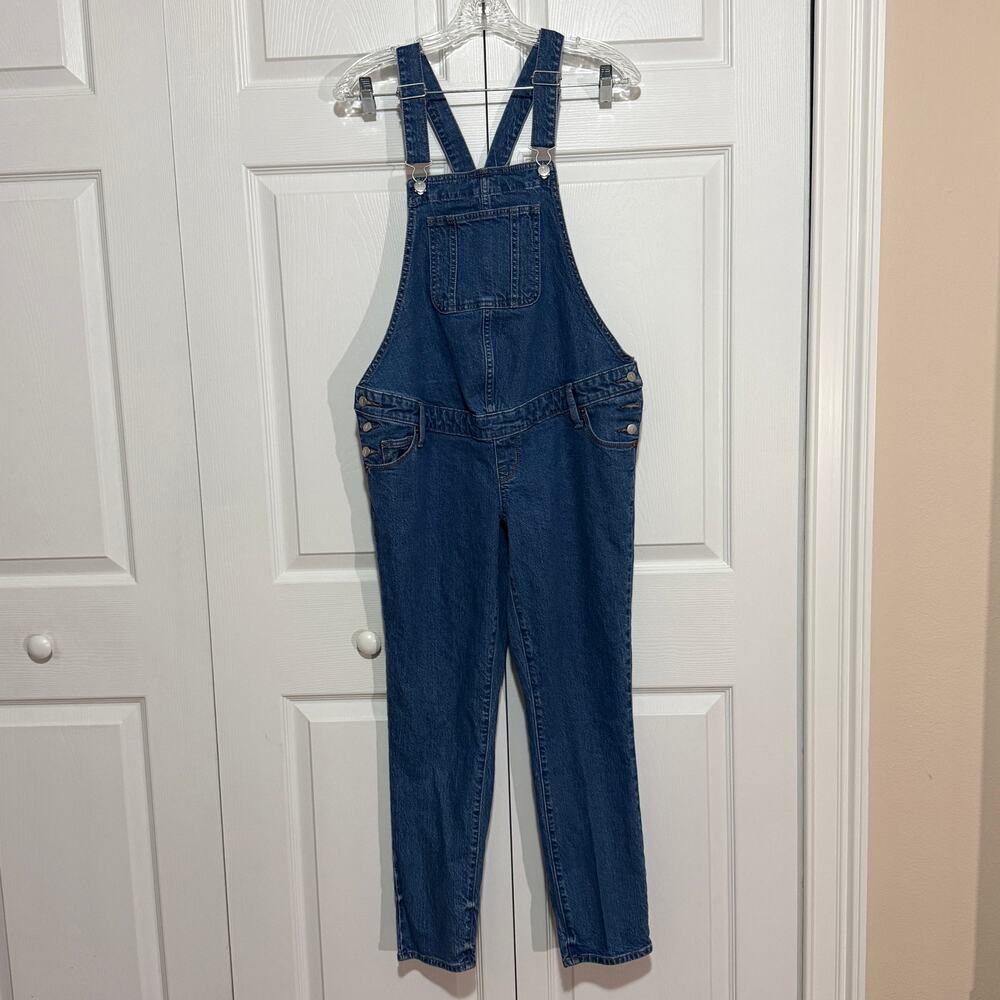 Maternity blue denim stretch overalls jumpsuit Isabel by Ingrid & Isabel size 2